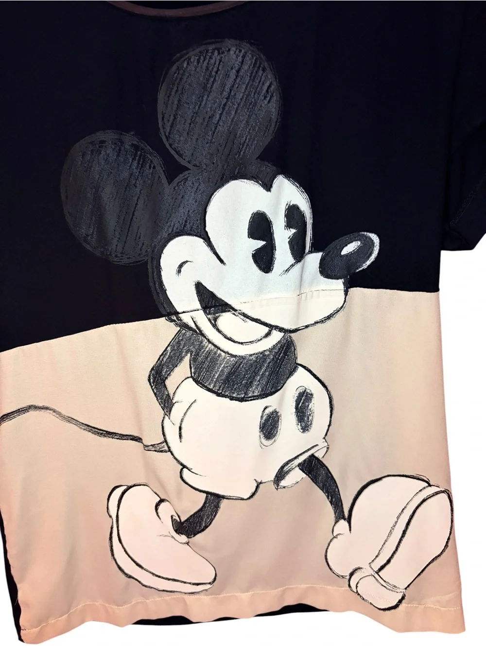 Zara Black & Cream Disney Collaboration Label Tee - Picture 2 of 7